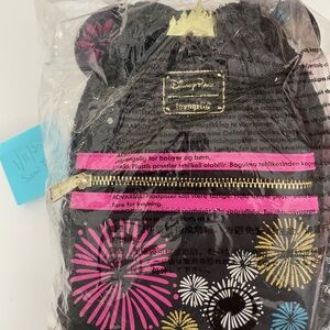 Loungefly Disney Parks Minnie Mouse Main Attraction Fireworks Black Sequins NEW
